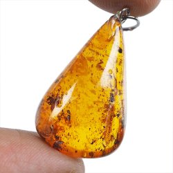 BURSZTYN - WISIOREK Z NATURALNYM KAMIENIEM - 38 mm