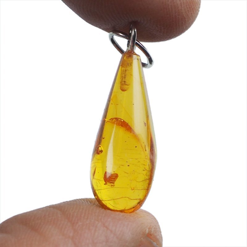 BURSZTYN - WISIOREK Z NATURALNYM KAMIENIEM - 33 mm