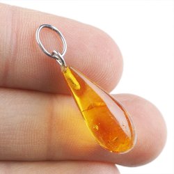 BURSZTYN - WISIOREK Z NATURALNYM KAMIENIEM - 33 mm