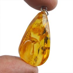 BURSZTYN - WISIOREK Z NATURALNYM KAMIENIEM - 38 mm