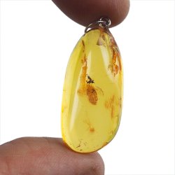 BURSZTYN - WISIOREK Z NATURALNYM KAMIENIEM - 37 mm