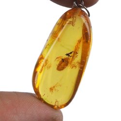 BURSZTYN - WISIOREK Z NATURALNYM KAMIENIEM - 37 mm