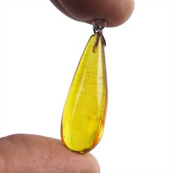 BURSZTYN - WISIOREK Z NATURALNYM KAMIENIEM - 36 mm