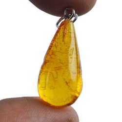 BURSZTYN - WISIOREK Z NATURALNYM KAMIENIEM - 33 mm