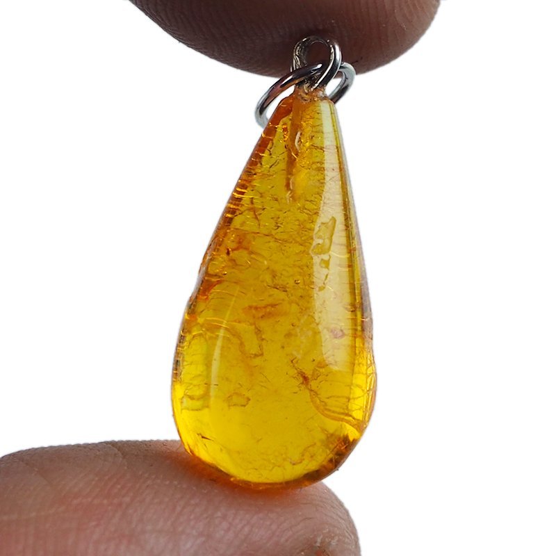 BURSZTYN - WISIOREK Z NATURALNYM KAMIENIEM - 33 mm