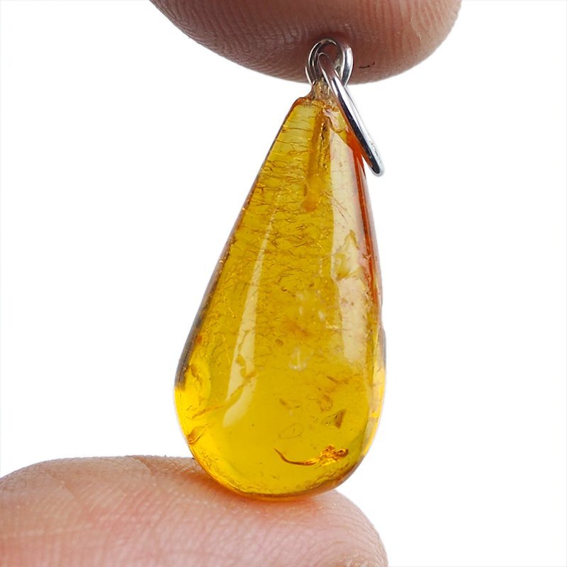 BURSZTYN - WISIOREK Z NATURALNYM KAMIENIEM - 33 mm