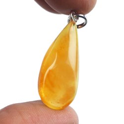 BURSZTYN - WISIOREK Z NATURALNYM KAMIENIEM - 37 mm