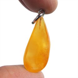 BURSZTYN - WISIOREK Z NATURALNYM KAMIENIEM - 37 mm