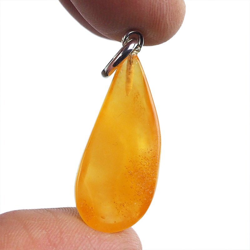 BURSZTYN - WISIOREK Z NATURALNYM KAMIENIEM - 37 mm