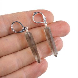 KWARC DYMNY - KOLCZYKI Z KAMIENIEM NATURALNYM - 48-49 mm