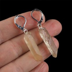 KWARC DYMNY - KOLCZYKI Z KAMIENIEM NATURALNYM - 46-48 mm