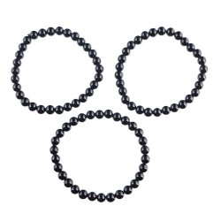 TURMALIN CZARNY - BRANSOLETKA Z KAMIENI NATURALNYCH - KULKA 6mm