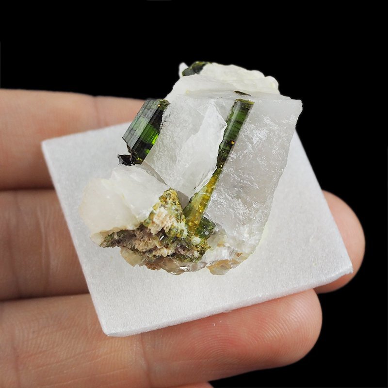 ZIELONY TURMALIN WERDELIT, KWARC - 41 mm - BRAZYLIA