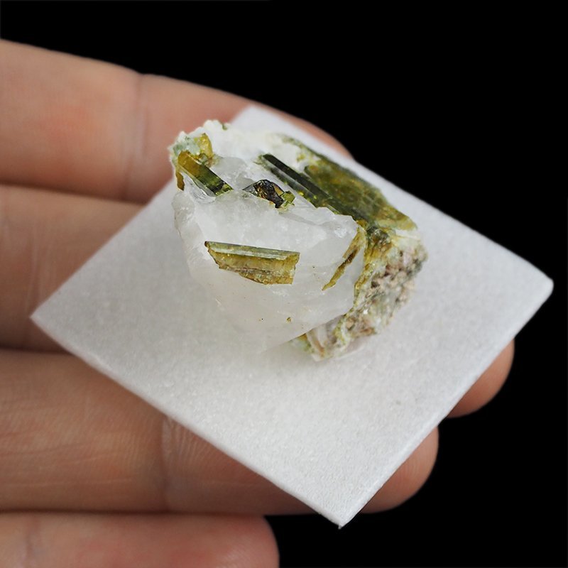 ZIELONY TURMALIN WERDELIT, KWARC - 36 mm - BRAZYLIA