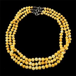 BURSZTYN - NASZYJNIK Z NATURALNYCH KAMIENI Z ZAPIĘCIEM - 44-46 cm