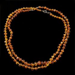 BURSZTYN - NASZYJNIK Z NATURALNYCH KAMIENI Z ZAPIĘCIEM - 46-48 cm