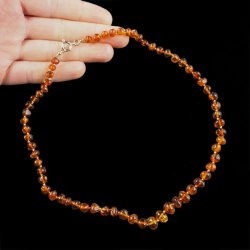 BURSZTYN - NASZYJNIK Z NATURALNYCH KAMIENI Z ZAPIĘCIEM - 46-48 cm