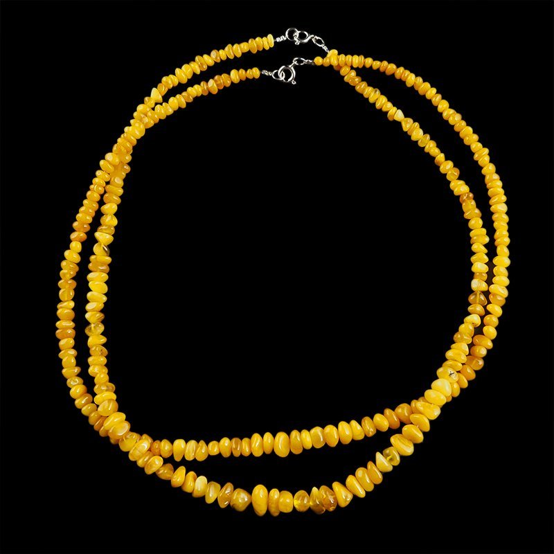 BURSZTYN - NASZYJNIK Z NATURALNYCH KAMIENI Z ZAPIĘCIEM - 58-60 cm