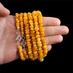 BURSZTYN - NASZYJNIK Z NATURALNYCH KAMIENI Z ZAPIĘCIEM - 58-60 cm