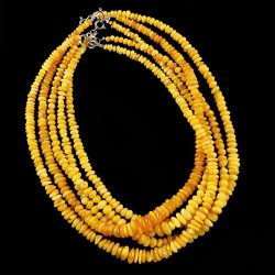 BURSZTYN - NASZYJNIK Z NATURALNYCH KAMIENI Z ZAPIĘCIEM - 47-51 cm