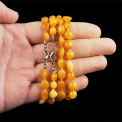 BURSZTYN - NASZYJNIK Z NATURALNYCH KAMIENI Z ZAPIĘCIEM - 48-49 cm