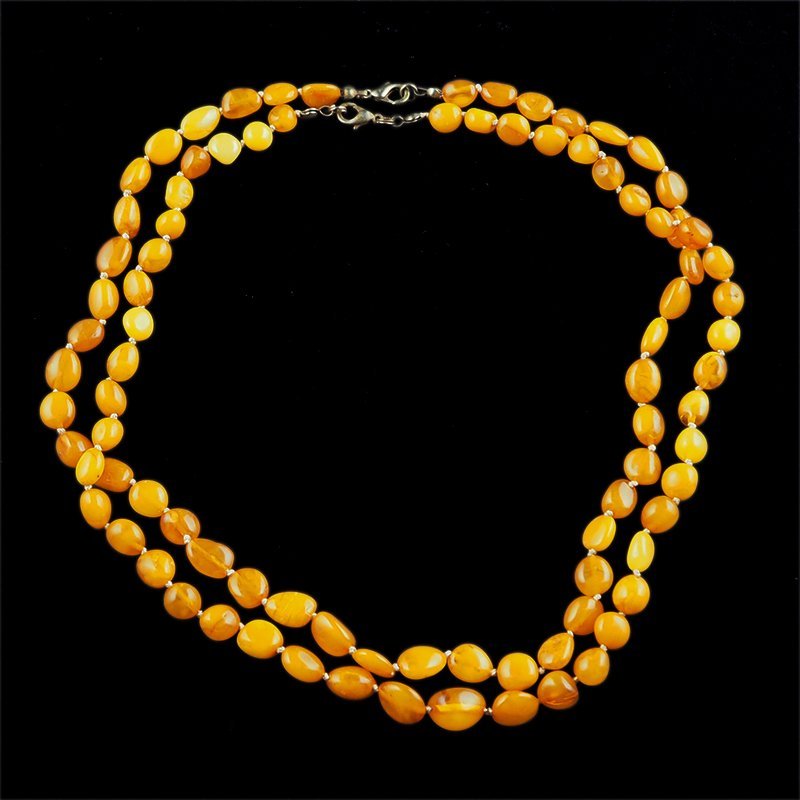 BURSZTYN - NASZYJNIK Z NATURALNYCH KAMIENI Z ZAPIĘCIEM - 48-49 cm