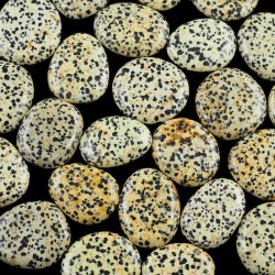 JASPIS DALMATYŃCZYK - PŁASKI OTOCZAK - 35-40 mm