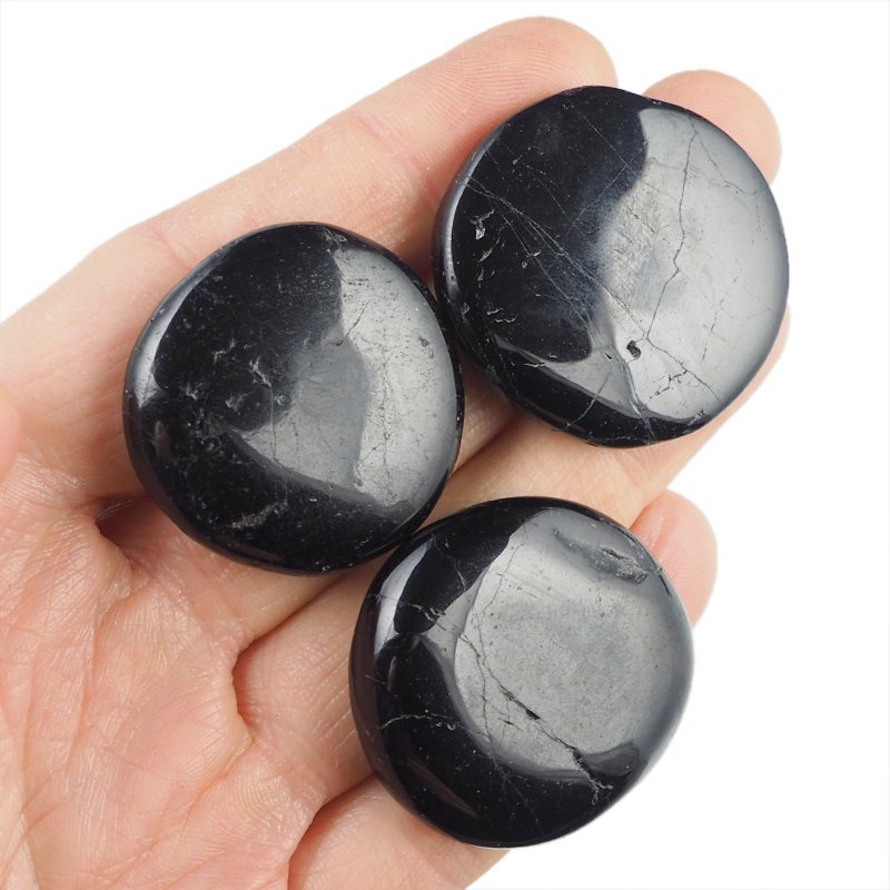 TURMALIN CZARNY - PŁASKI OTOCZAK - 30-36 mm