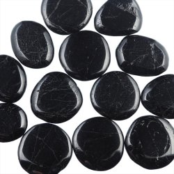 TURMALIN CZARNY - PŁASKI OTOCZAK - 30-36 mm