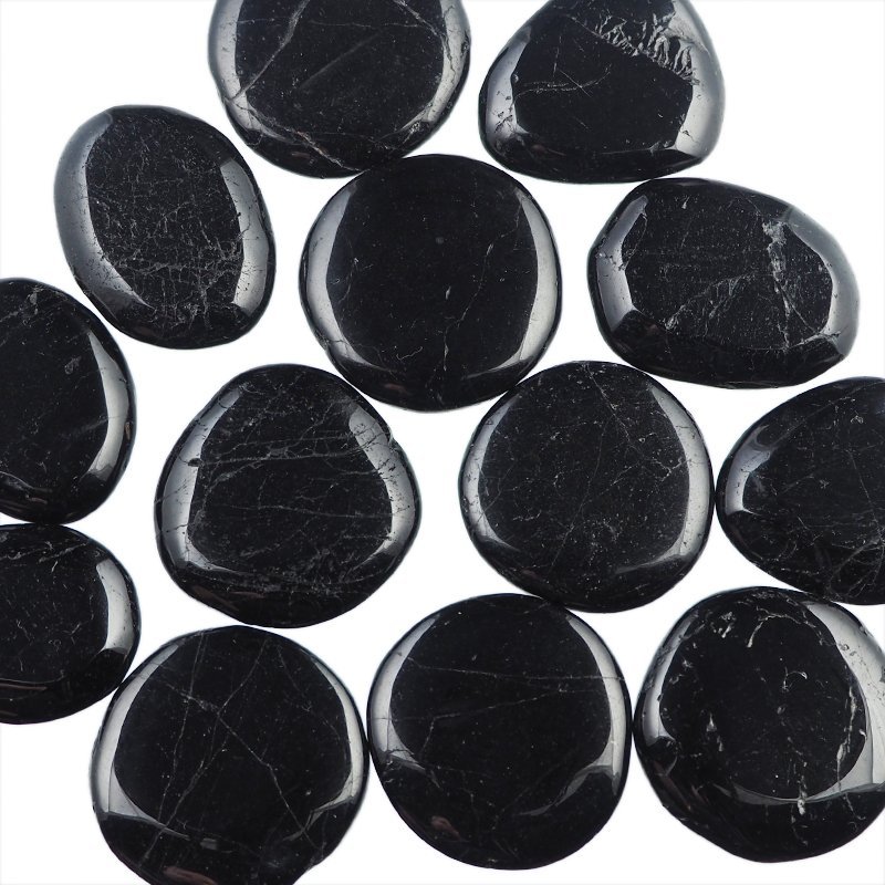 TURMALIN CZARNY - PŁASKI OTOCZAK - 30-36 mm