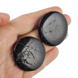 TURMALIN CZARNY - PŁASKI OTOCZAK - 40-45 mm