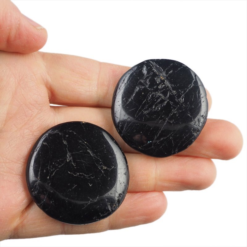 TURMALIN CZARNY - PŁASKI OTOCZAK - 40-45 mm