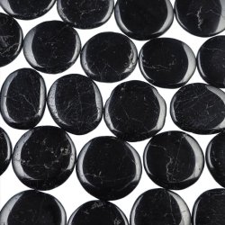 TURMALIN CZARNY - PŁASKI OTOCZAK - 40-45 mm