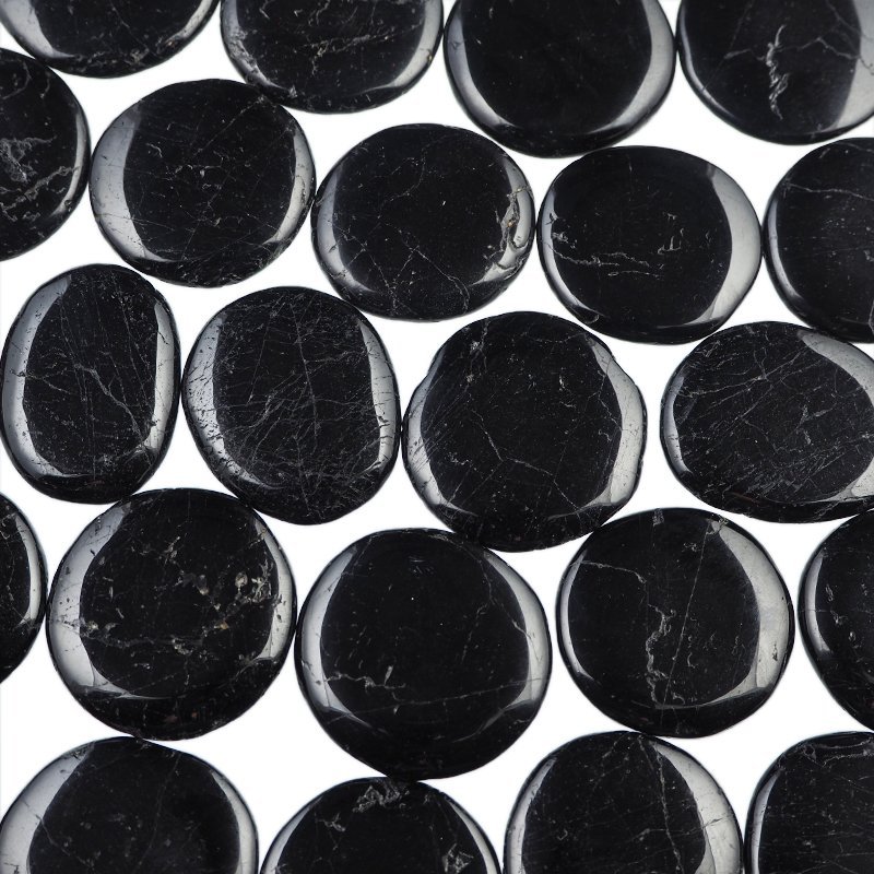 TURMALIN CZARNY - PŁASKI OTOCZAK - 40-45 mm