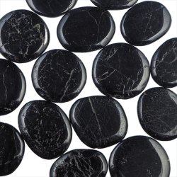 TURMALIN CZARNY - PŁASKI OTOCZAK - 45-50 mm