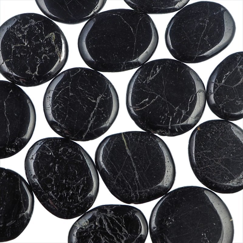 TURMALIN CZARNY - PŁASKI OTOCZAK - 45-50 mm