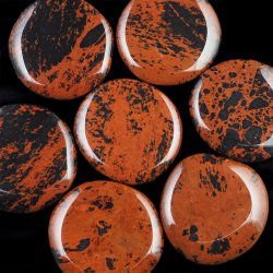 OBSYDIAN MAHONIOWY - PŁASKI OTOCZAK - 44-48 mm