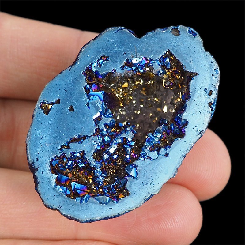 KRYSZTAŁ GÓRSKI - BLUE AURA - GEODA - 49 mm