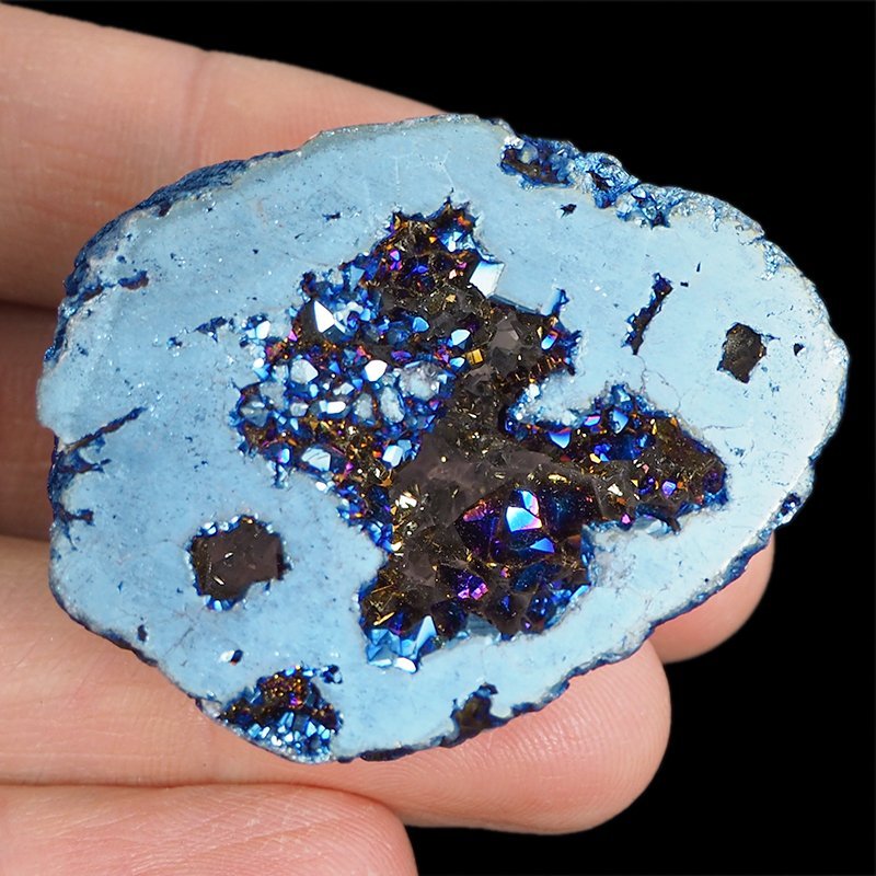 KRYSZTAŁ GÓRSKI - BLUE AURA - GEODA - 47 mm