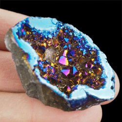 KRYSZTAŁ GÓRSKI - BLUE AURA - GEODA - 47 mm