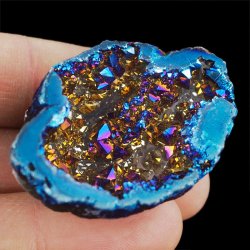 KRYSZTAŁ GÓRSKI - BLUE AURA - GEODA - 47 mm