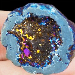 KRYSZTAŁ GÓRSKI - BLUE AURA - GEODA - 44 mm