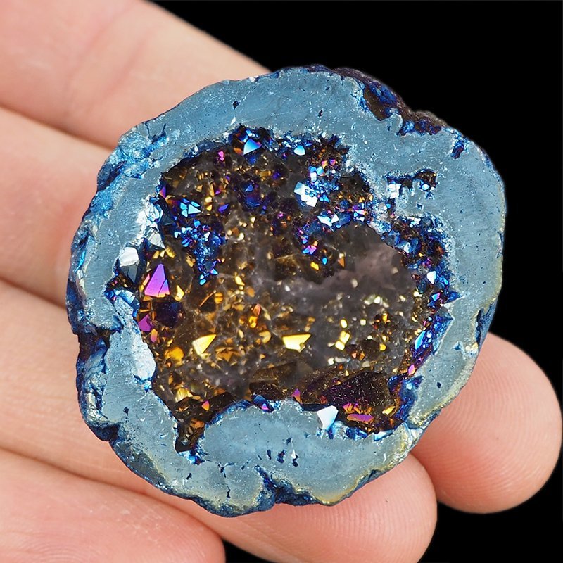 KRYSZTAŁ GÓRSKI - BLUE AURA - GEODA - 44 mm