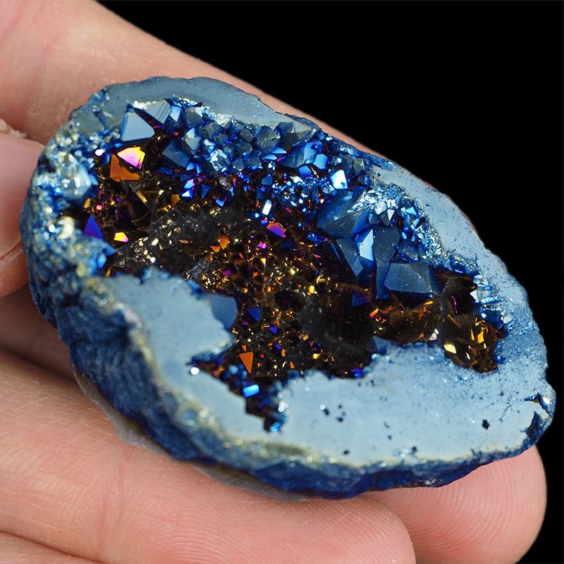 KRYSZTAŁ GÓRSKI - BLUE AURA - GEODA - 49 mm