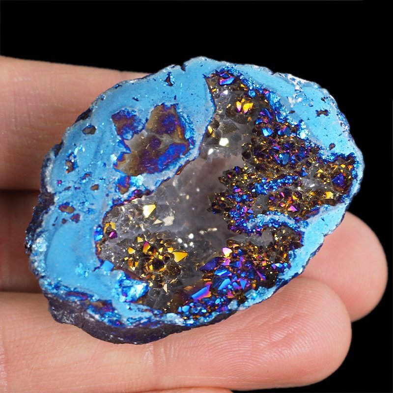 KRYSZTAŁ GÓRSKI - BLUE AURA - GEODA - 45 mm