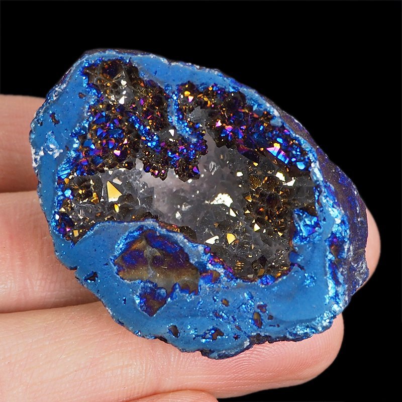 KRYSZTAŁ GÓRSKI - BLUE AURA - GEODA - 45 mm