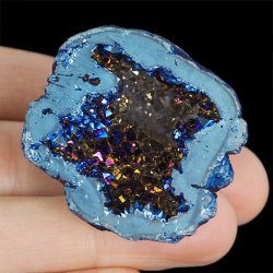 KRYSZTAŁ GÓRSKI - BLUE AURA - GEODA - 39 mm