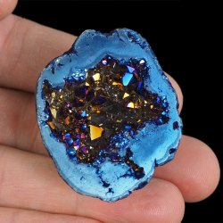 KRYSZTAŁ GÓRSKI - BLUE AURA - GEODA - 43 mm