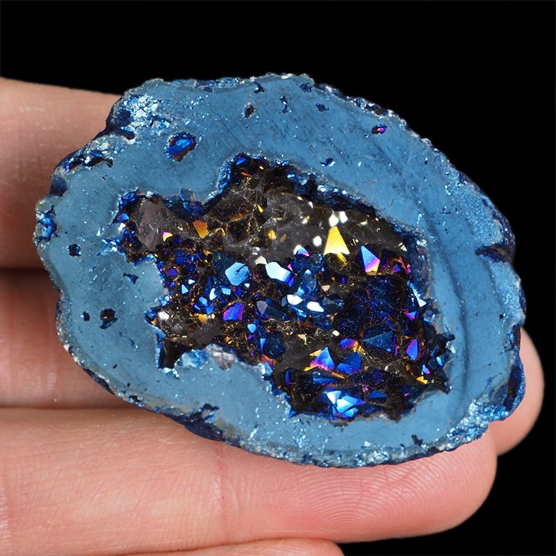 KRYSZTAŁ GÓRSKI - BLUE AURA - GEODA - 48 mm