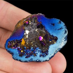 KRYSZTAŁ GÓRSKI - BLUE AURA - GEODA - 44 mm